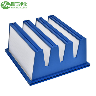 Khung nhựa V Bộ lọc không khí bỏ túi Ngân hàng Bộ lọc Hepa H10 với khối lượng không khí lớn
