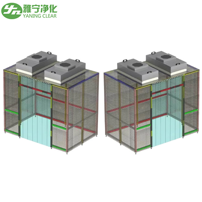 Thép không gỉ 304 lớp 100000 FFU phòng sạch với vòi sen và bộ lọc H14 Hepa