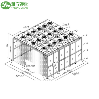 ISO 5 Clean Booth Modular FFU System với HEPA Filter Anti-Static Curtain