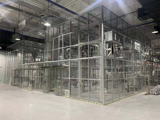 ISO 5 Cleanroom Booth với cấu trúc thép không gỉ 304 và bộ lọc HEPA H14 để xử lý bột dược phẩm